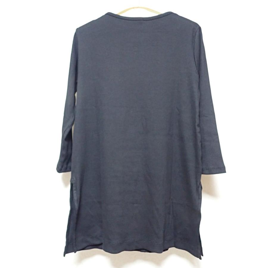 無印良品 MUJI ストレッチリブ編みクルーネック 七分袖 Tシャツ レディースM ブラック 新品同様品 【送料無料】 A-8518 : 大信 ...