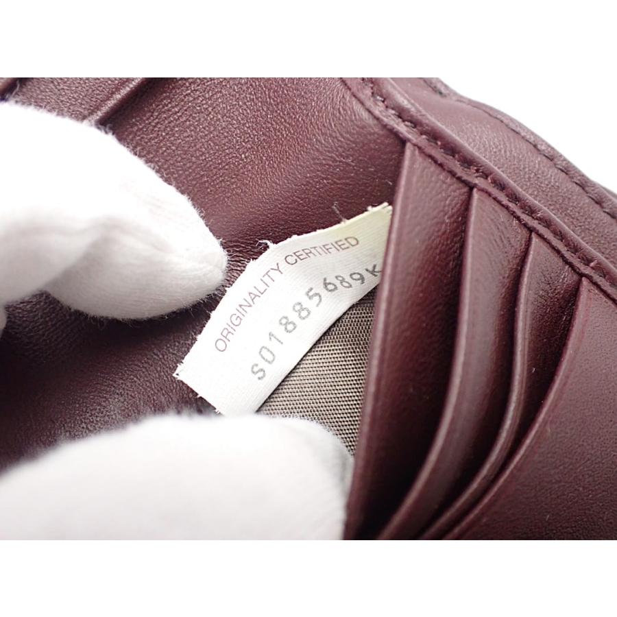 BOTTEGA VENETA ボッテガ ヴェネタ イントレチャート 二つ折り コンパクト 財布 121059 ダークブラウン 中古A+ 【送料無料】 A-8519【質屋出品】 BOTTEGA VENETA（ボッテガ・ヴェネタ） ボッテガ ヴェネタ イントレ