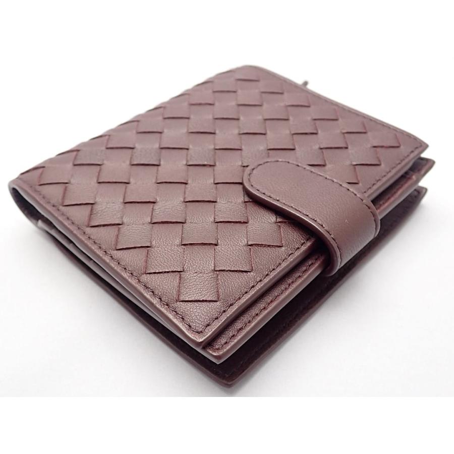 BOTTEGA VENETA ボッテガ ヴェネタ イントレチャート 二つ折り コンパクト 財布 121059 ダークブラウン 中古A+ 【送料無料】 A-8519【質屋出品】 BOTTEGA VENETA（ボッテガ・ヴェネタ） ボッテガ ヴェネタ イントレ