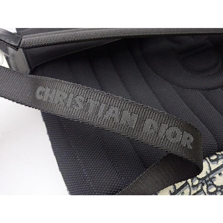DIOR ディオール Rider バックパック 1VOBA088YKY オブリーク ジャガード トロッター ネイビーxブラック 中古B- 【送料無料】 A-8589の画像