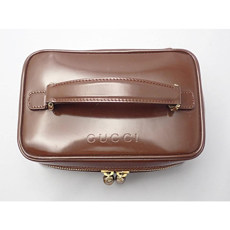 グッチ バニティバッグ バンブー レザー ダークブラウン GUCCI（グッチ） バニティ 032 1956 0151 バンブー ダークブラウン