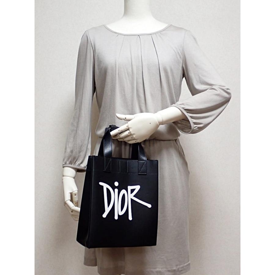 DIOR AND SHAWN ディオール D-DIOR ２WAY ミニトートバッグ ブラック 1DOSH152YZI_H10E 中古B+  【送料無料】 A-8643の画像