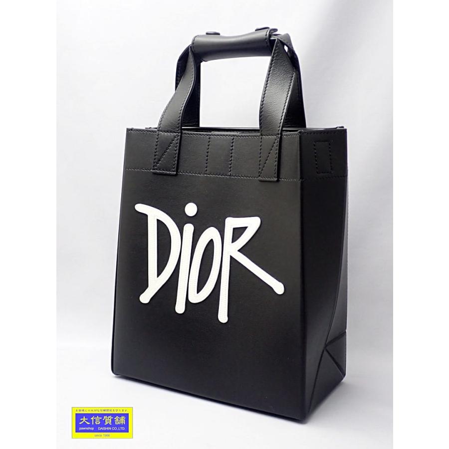DIOR AND SHAWN ディオール D-DIOR ２WAY ミニトートバッグ ブラック 1DOSH152YZI_H10E 中古B+  【送料無料】 A-8643の画像