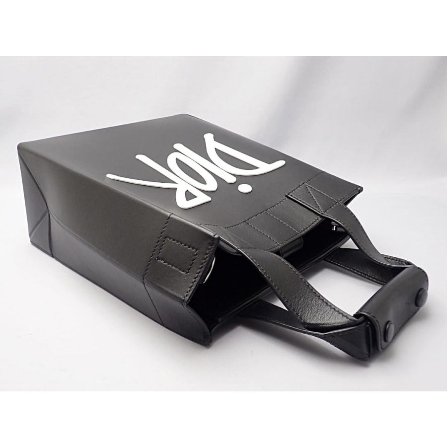 DIOR AND SHAWN ディオール D-DIOR ２WAY ミニトートバッグ ブラック 1DOSH152YZI_H10E 中古B+  【送料無料】 A-8643の画像