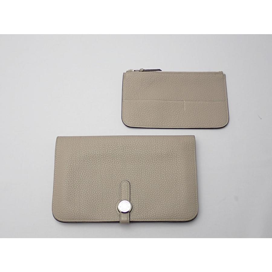 HERMES エルメス ドゴンGM 二つ折り 長財布 A刻 エトゥープ シルバー金具 中古B+ 【送料無料】 A-8699【質屋出品】 HERMES（エルメス） ドゴンGM 二つ折り 長財布 A刻 エトゥープ