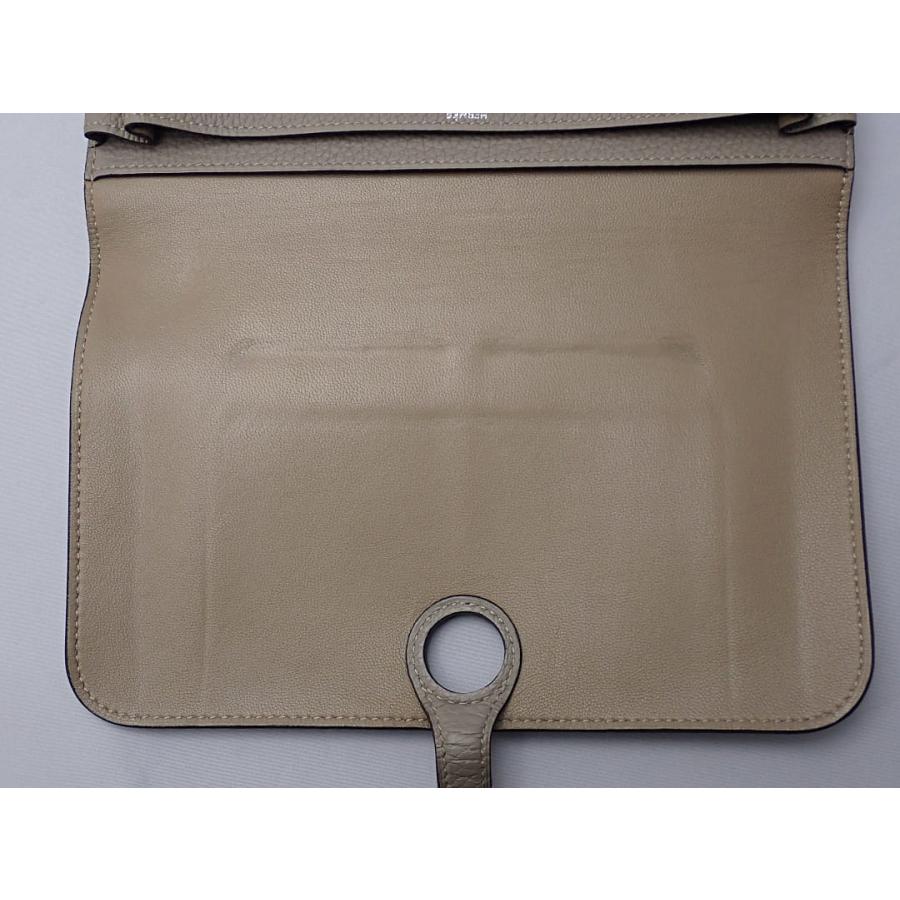 HERMES エルメス ドゴンGM 二つ折り 長財布 A刻 エトゥープ シルバー金具 中古B+ 【送料無料】 A-8699【質屋出品】 HERMES（エルメス） ドゴンGM 二つ折り 長財布 A刻 エトゥープ