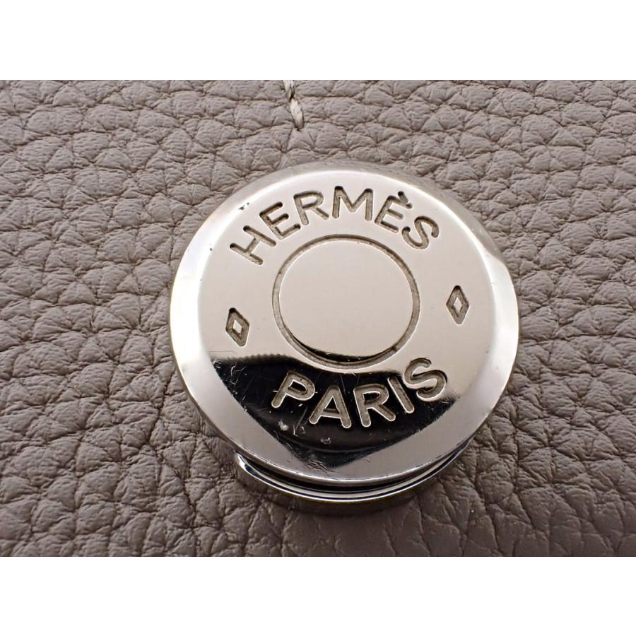 HERMES エルメス ドゴンGM 二つ折り 長財布 A刻 エトゥープ シルバー金具 中古B+ 【送料無料】 A-8699の画像