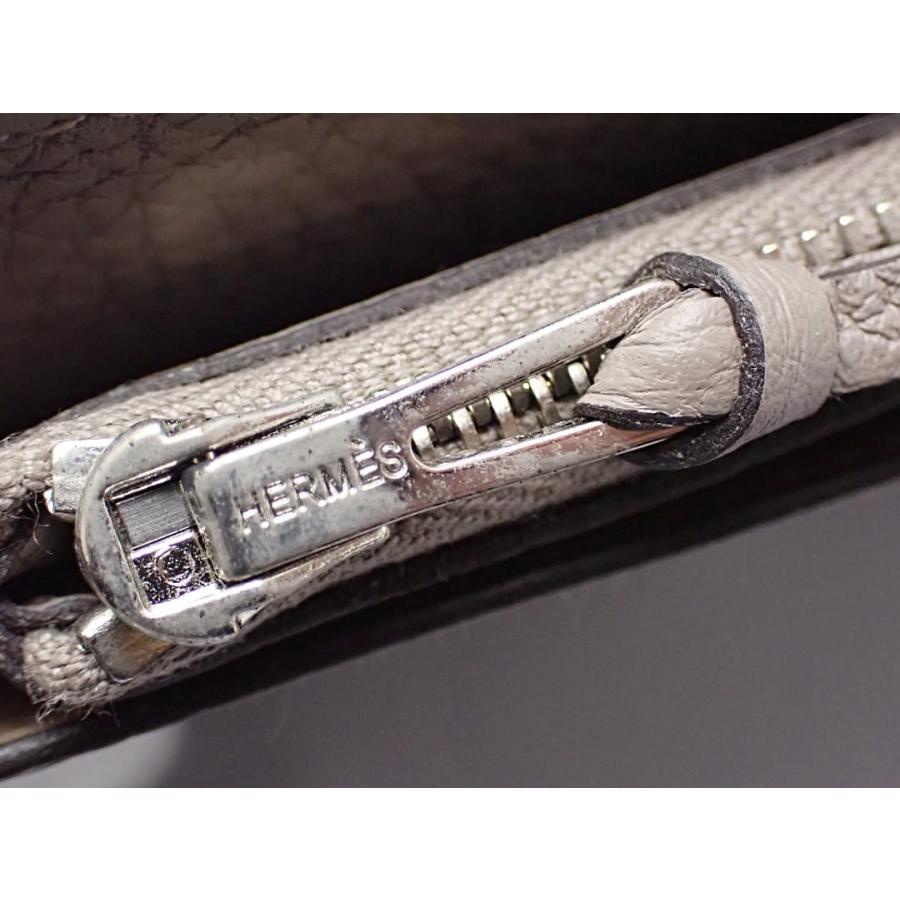 HERMES エルメス ドゴンGM 二つ折り 長財布 A刻 エトゥープ シルバー金具 中古B+ 【送料無料】 A-8699【質屋出品】 HERMES（エルメス） ドゴンGM 二つ折り 長財布 A刻 エトゥープ