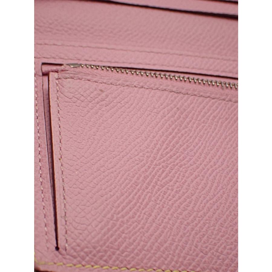 HERMES エルメス ベアンスフレ 二つ折り 長財布 D刻 バイカラー イエローｘピンク シルバー金具 中古B+ 【送料無料】 A-8701【質屋出品】 HERMES（エルメス） ベアンスフレ 二つ折り 長財布 D刻 バイカラー