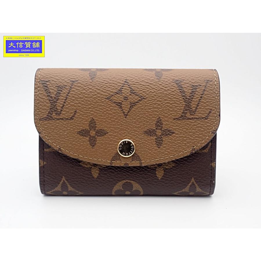 LOUIS VUITTON ルイ ヴィトン モノグラム リバース ポルトモネ ロザリ 