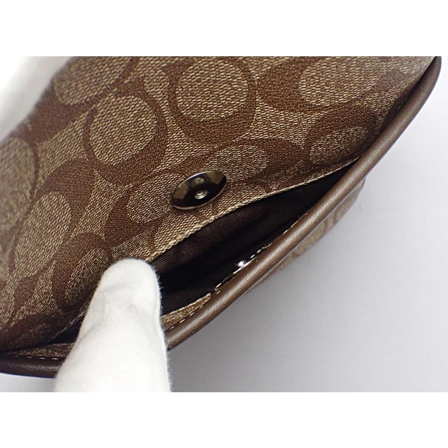 COACH コーチ シグネチャー ヘリテージ ショルダーバッグ F70078 カーキ×ダークブラウン 中古A- 【送料無料】 A-8739【質屋出品】 COACH コーチ シグネチャー ヘリテージ ショルダーバッグ F70078
