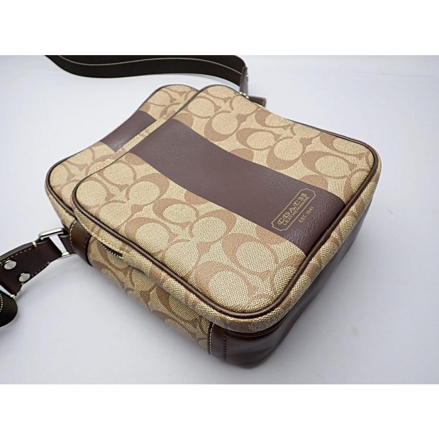 COACH コーチ シグネチャー ヘリテージ ショルダーバッグ F70078 カーキ×ダークブラウン 中古A- 【送料無料】 A-8739【質屋出品】 COACH コーチ シグネチャー ヘリテージ ショルダーバッグ F70078
