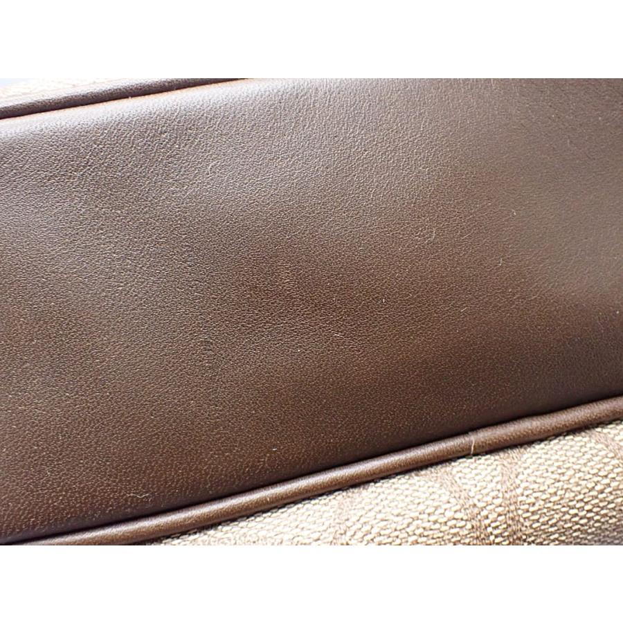 COACH コーチ シグネチャー ヘリテージ ショルダーバッグ F70078 カーキ×ダークブラウン 中古A- 【送料無料】 A-8739【質屋出品】 COACH コーチ シグネチャー ヘリテージ ショルダーバッグ F70078