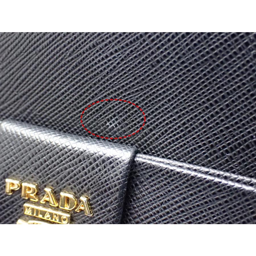 PRADA プラダ ショルダーウォレット BT1009 サフィアーノラクス ブラック 中古B+ 【送料無料】 A-8754【質屋出品】 PRADA（プラダ） ショルダーウォレット BT1009 サフィアーノラクス