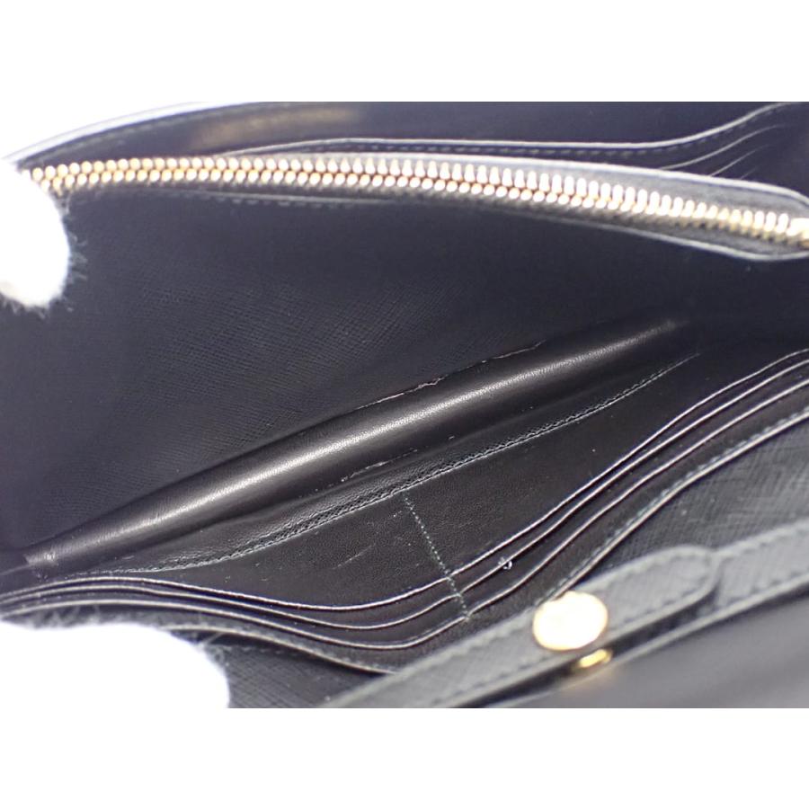 PRADA プラダ ショルダーウォレット BT1009 サフィアーノラクス ブラック 中古B+ 【送料無料】 A-8754【質屋出品】 PRADA（プラダ） ショルダーウォレット BT1009 サフィアーノラクス