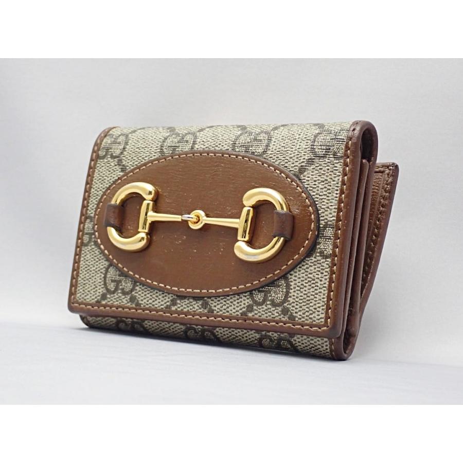 GUCCI グッチ ホースビット ベージュ アイボリー ゴールド金具 GGスプリームキャンバス 644462 折り財布 コンパクトウォレット レディース 601787 【中古】 GUCCI - GUCCI グッチ ホースビット ベージュ アイボリー ゴールド金具