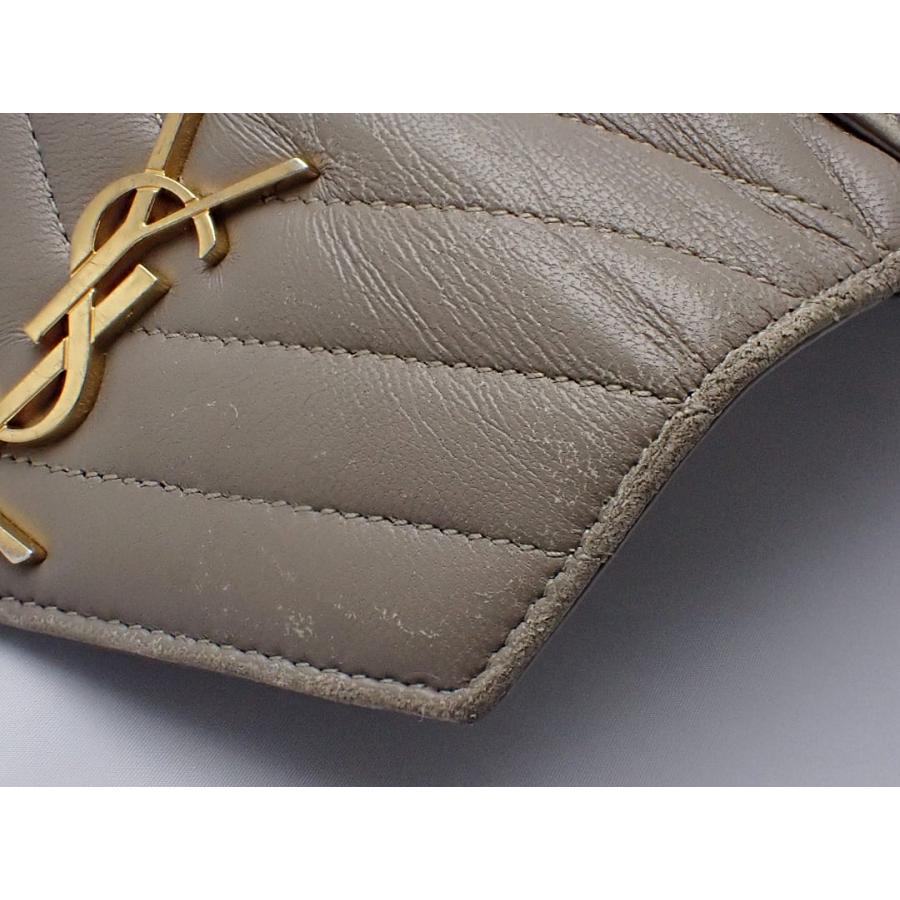 正規品】Saint Laurent 三つ折り財布 YSL グレージュSAINT LAURENT
