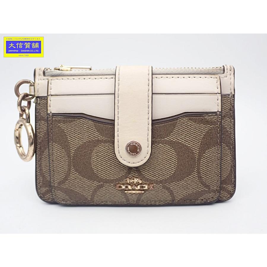 COACH（コーチ） C7398 コインケース カードケース キーリング カーキ 