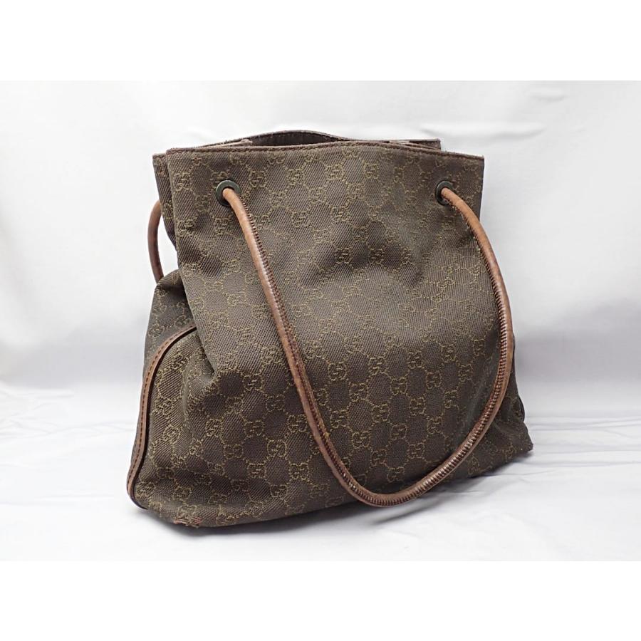 GUCCI ワンショルダーバッグ グッチGG柄 ダークブラウントートバッグ GUCCI ワンショルダーバッグ グッチGG柄 ダークブラウントートバッグ