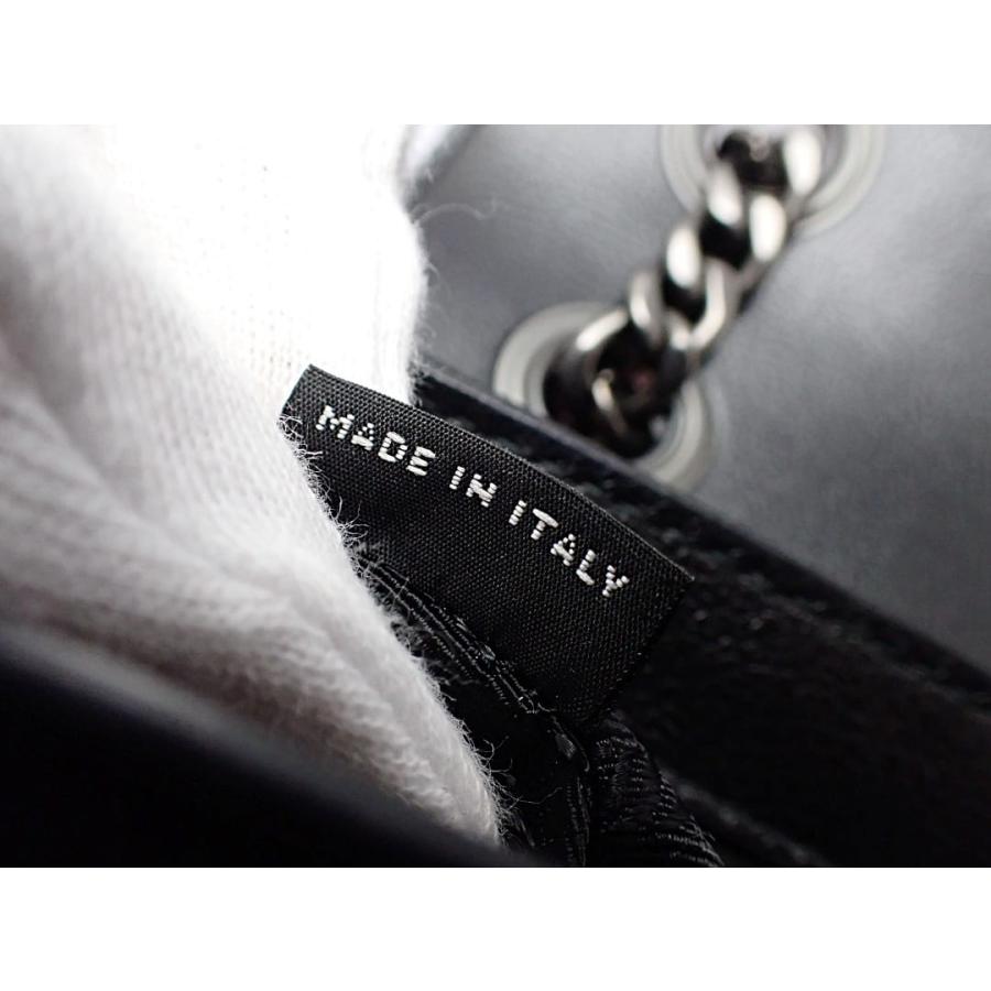 PRADA プラダ スタッズ チェーン ショルダーバッグ 1BD147 ホワイトｘブラック レザー 中古B+ 【送料無料】 A-8949の画像