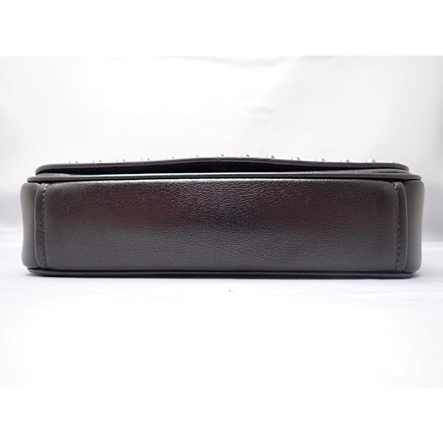 PRADA プラダ スタッズ チェーン ショルダーバッグ 1BD147 ホワイトｘブラック レザー 中古B+ 【送料無料】 A-8949の画像