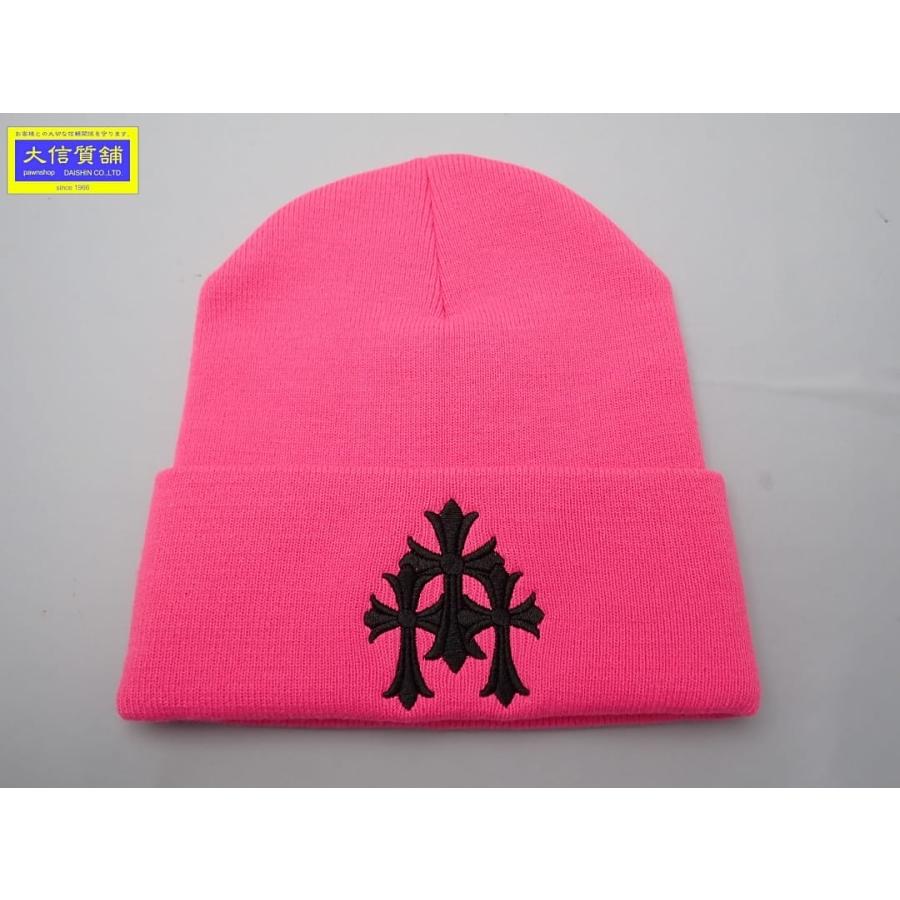 CHROME HEARTS（クロムハーツ） ビーニー ニット帽 ピンク OS 23cm