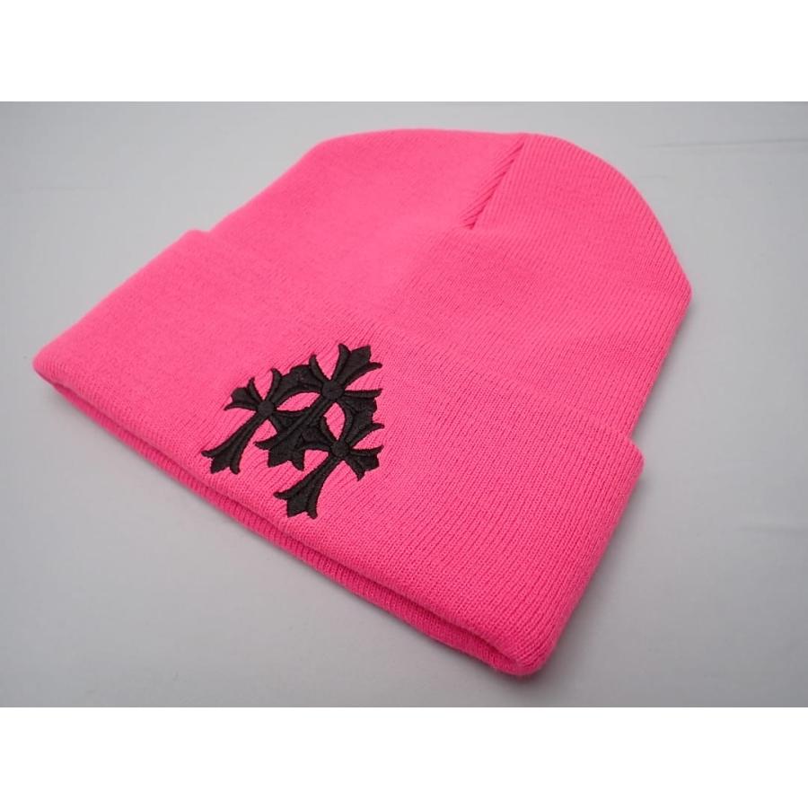 CHROME HEARTS（クロムハーツ） ビーニー ニット帽 ピンク OS 23cm