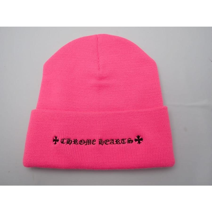 CHROME HEARTS（クロムハーツ） ビーニー ニット帽 ピンク OS 23cm