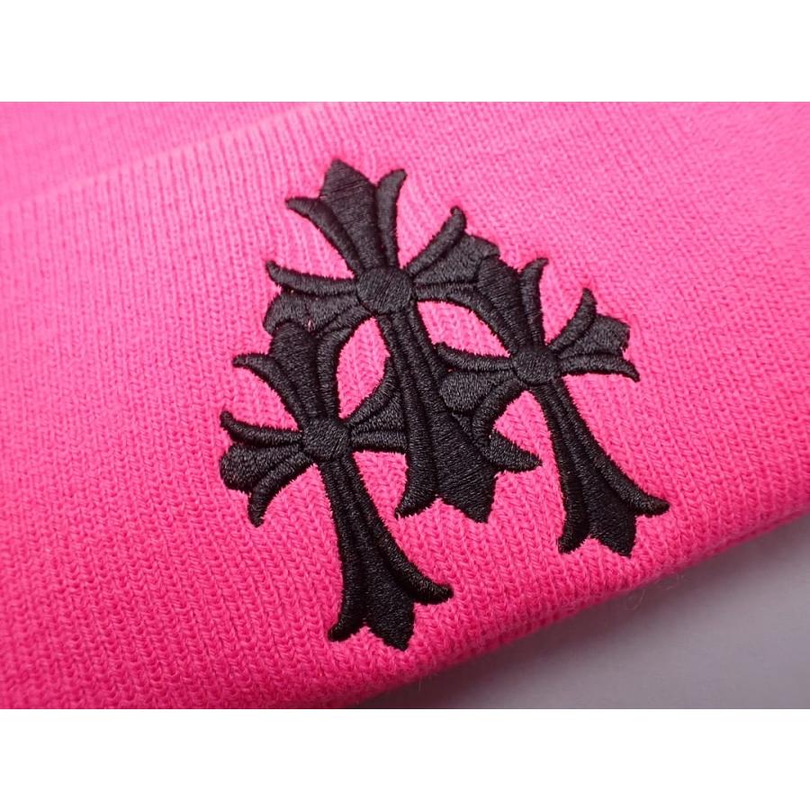 CHROME HEARTS（クロムハーツ） ビーニー ニット帽 ピンク OS 23cm