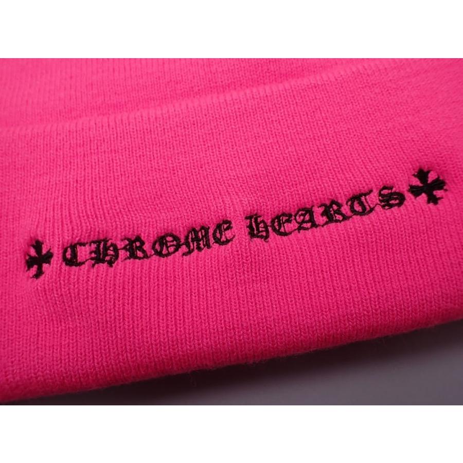 CHROME HEARTS（クロムハーツ） ビーニー ニット帽 ピンク OS 23cm