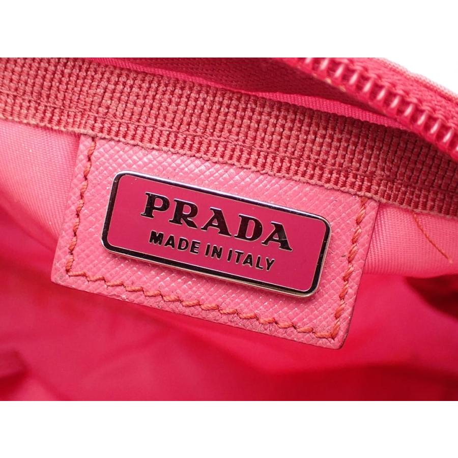 【美品】PRADA プラダ　コスメ ポーチ　ピンク PRADA（プラダ） ミニ ナイロン コスメポーチ ピンク 中古B 【送料無料