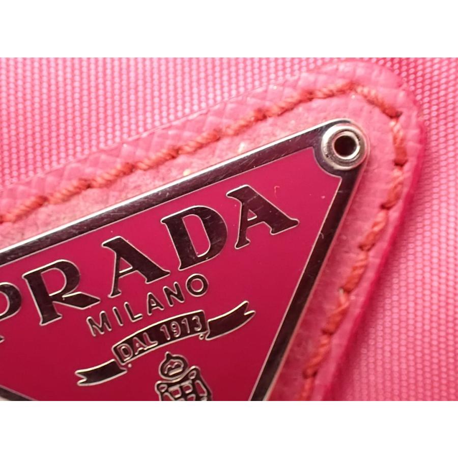 PRADA（プラダ） ミニ ナイロン コスメポーチ ピンク 中古B 【送料無料