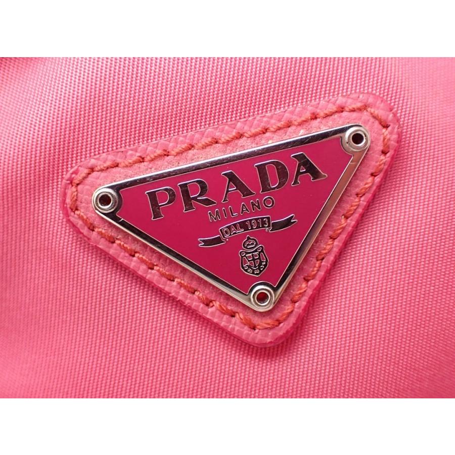 PRADA（プラダ） ミニ ナイロン コスメポーチ ピンク 中古B 【送料無料