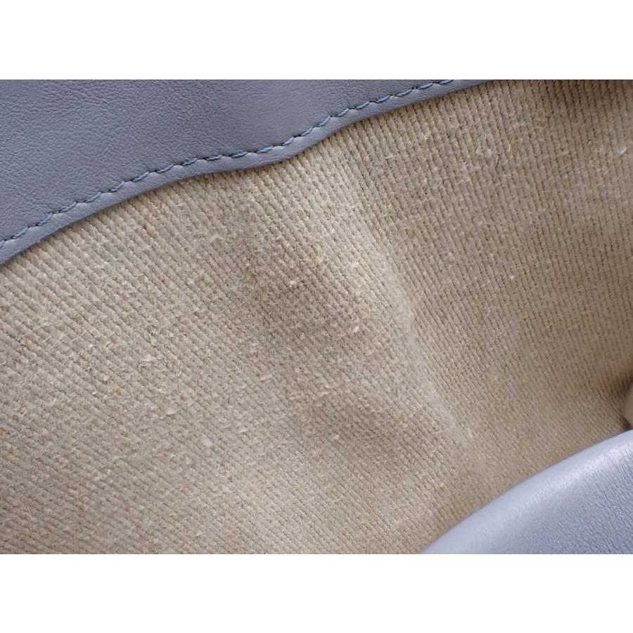 CHLOE クロエ スモール トートバッグ ウッディ レザー CHC23US397 ライトブルー系 中古B+ 【送料無料】 A-9133の画像