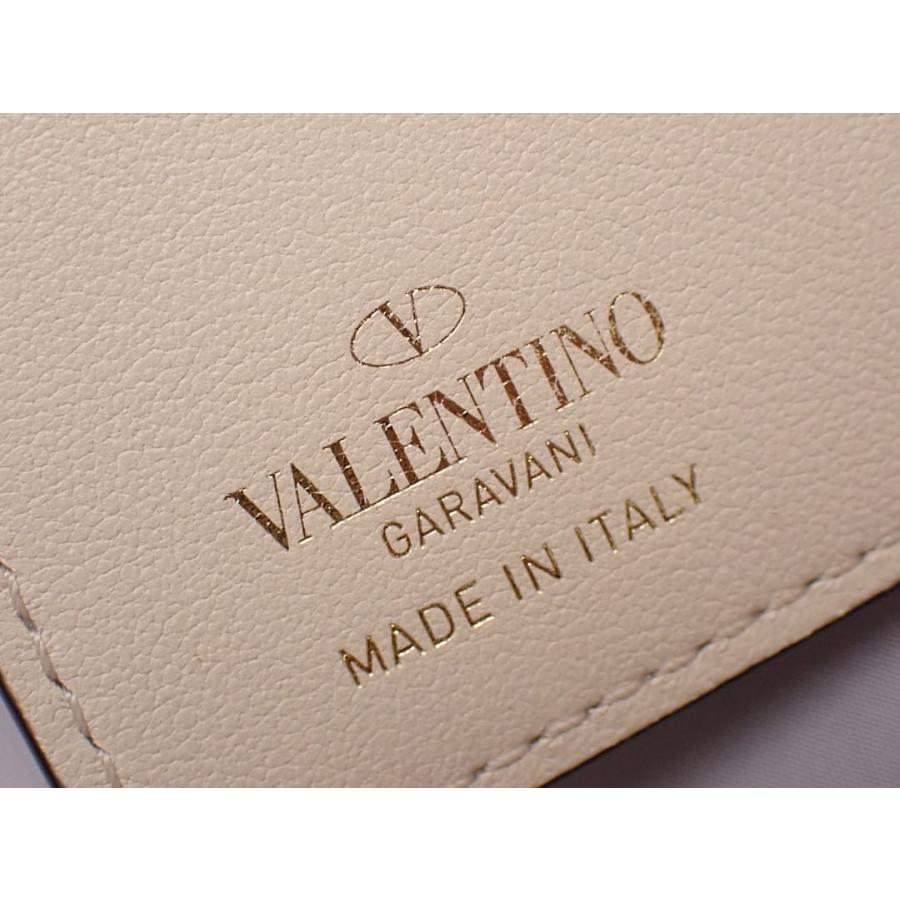 VALENTINO GARAVANI ヴァレンティノ ガラヴァーニ 三つ折り財布 WW2P0Q47 レザー スタッズ アイボリー 中古B 【送料無料】 A-9148【質屋出品】 VALENTINO GARAVANI（ヴァレンティノ ガラヴァーニ） ヴァレンティノ