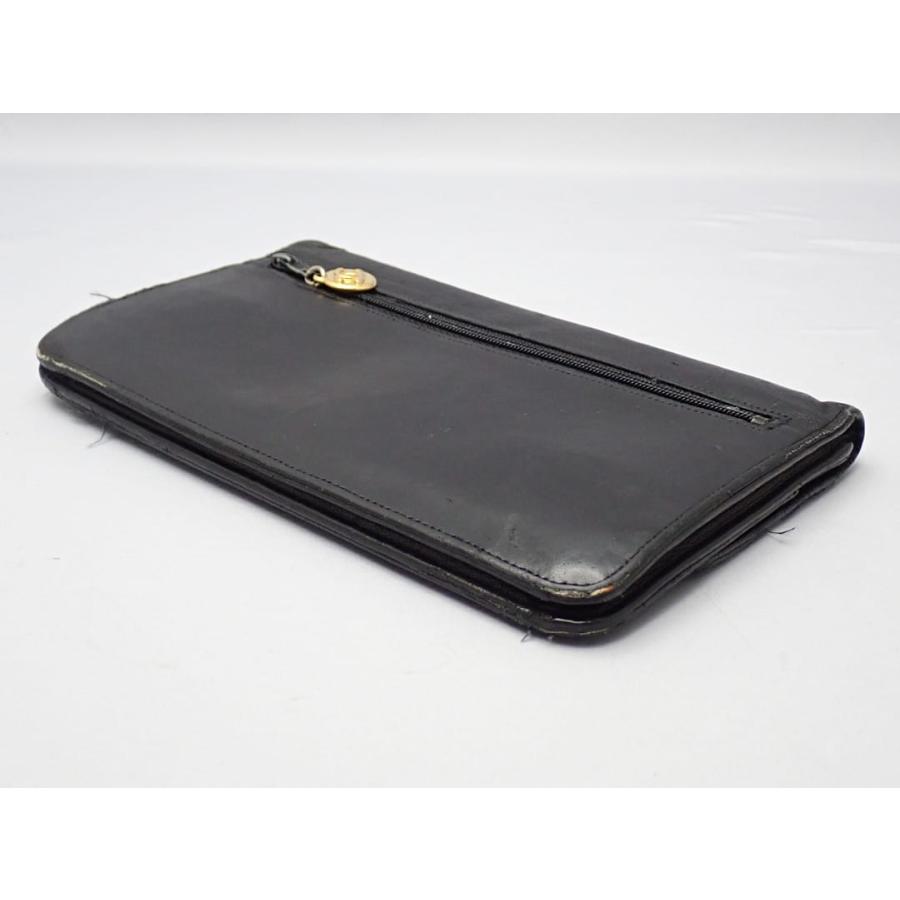 CHANEL シャネル 二つ折り 長財布 ブラック ラムスキン 中古B- 【送料無料】 A-9230【質屋出品】 CHANEL（シャネル） 二つ折り 長財布 ブラック ラムスキン 中古B
