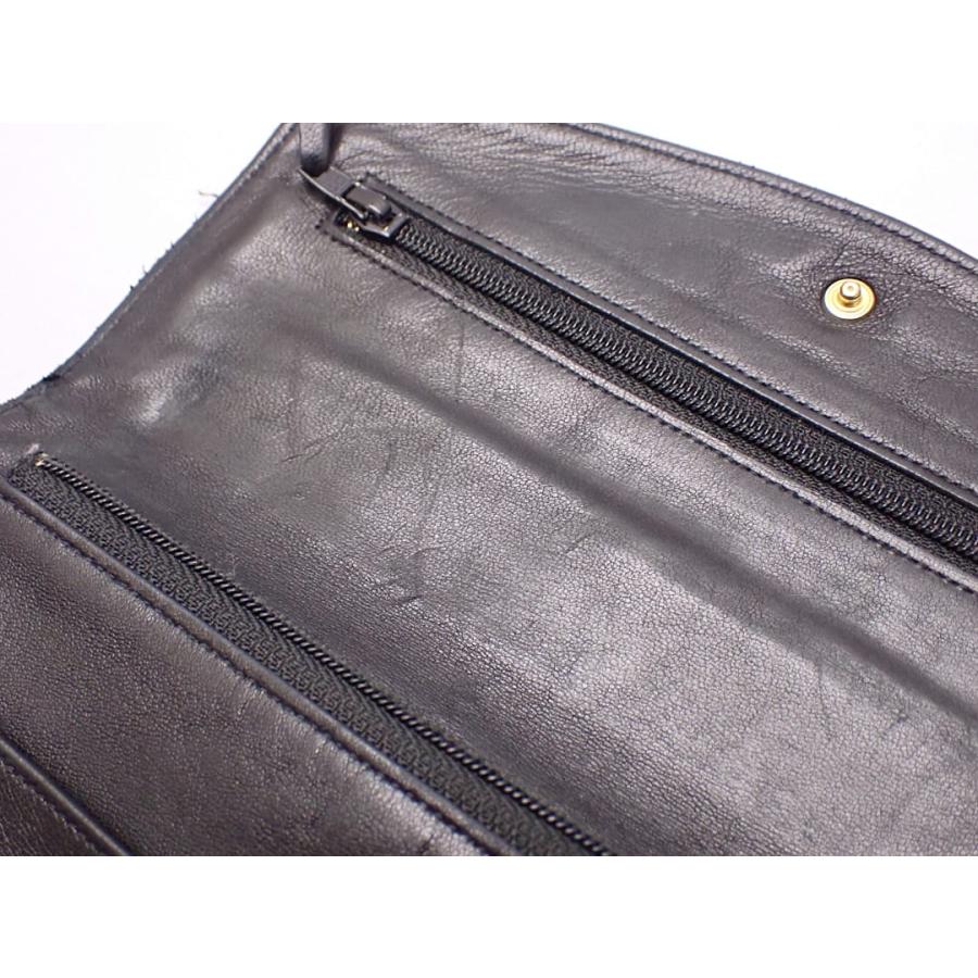 CHANEL シャネル 二つ折り 長財布 ブラック ラムスキン 中古B- 【送料無料】 A-9230【質屋出品】 CHANEL（シャネル） 二つ折り 長財布 ブラック ラムスキン 中古B