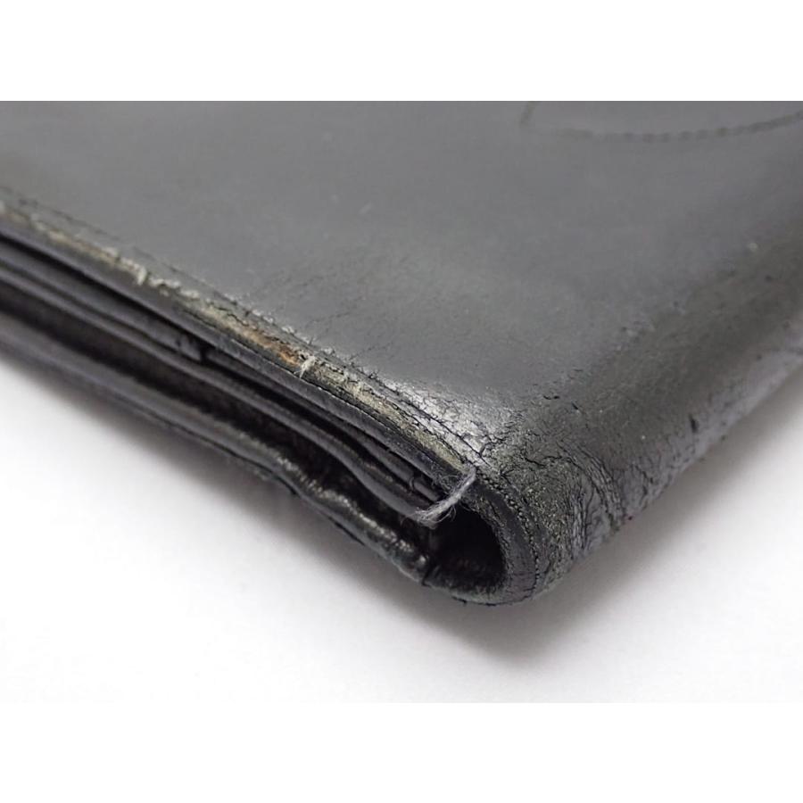 CHANEL シャネル 二つ折り 長財布 ブラック ラムスキン 中古B- 【送料無料】 A-9230【質屋出品】 CHANEL（シャネル） 二つ折り 長財布 ブラック ラムスキン 中古B