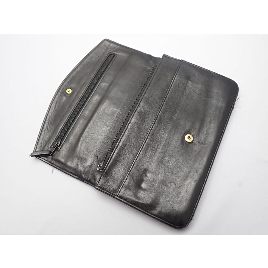 CHANEL シャネル 二つ折り 長財布 ブラック ラムスキン 中古B- 【送料無料】 A-9230【質屋出品】 CHANEL（シャネル） 二つ折り 長財布 ブラック ラムスキン 中古B