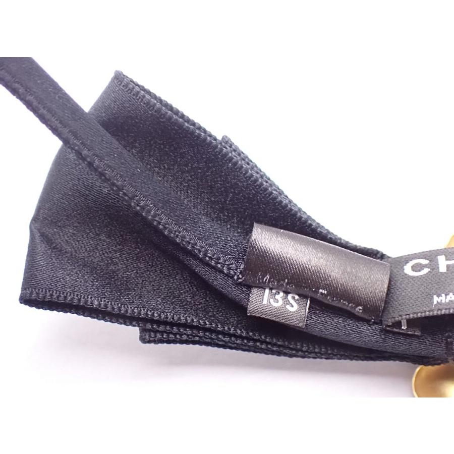 CHANEL シャネル カメリア カチューシャ 13Ｓ ブラックシルクｘゴールドブラス 中古A+ 【送料無料】 A-9235の画像