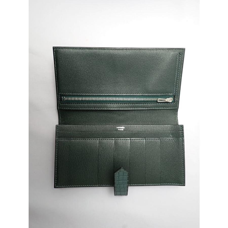 HERMES（エルメス） ベアン スフレ マットクロコ 二つ折り長財布 R刻印
