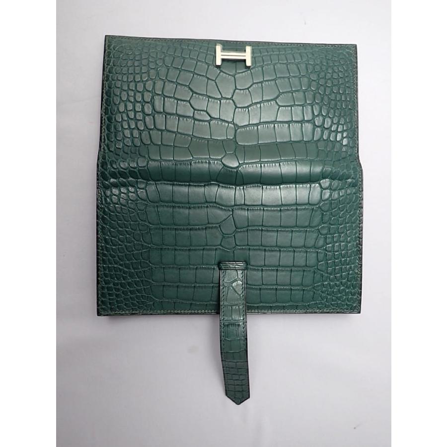 HERMES（エルメス） ベアン スフレ マットクロコ 二つ折り長財布 R刻印
