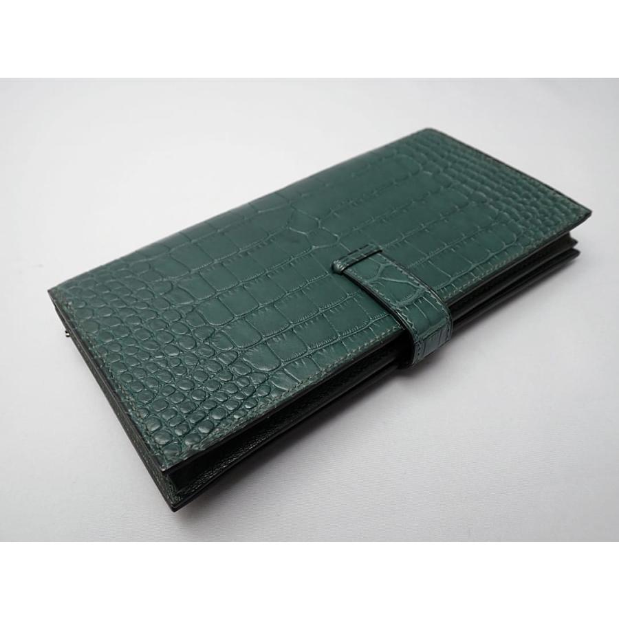HERMES（エルメス） ベアン スフレ マットクロコ 二つ折り長財布 R刻印