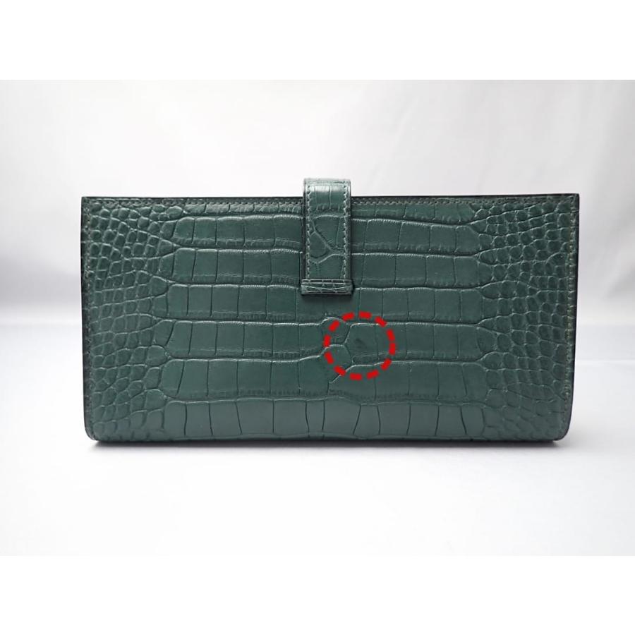 HERMES（エルメス） ベアン スフレ マットクロコ 二つ折り長財布 R刻印