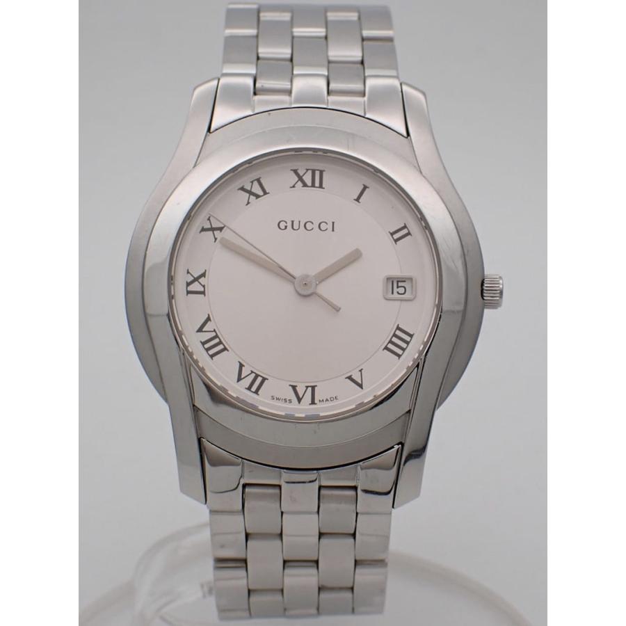 GUCCI（グッチ） メンズウォッチ 5500M SS クォーツ シルバーダイヤル