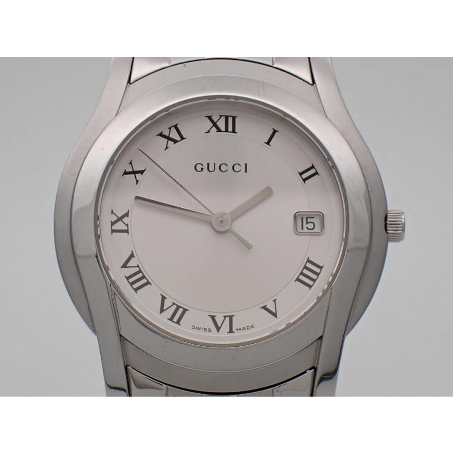 GUCCI（グッチ） メンズウォッチ 5500M SS クォーツ シルバーダイヤル