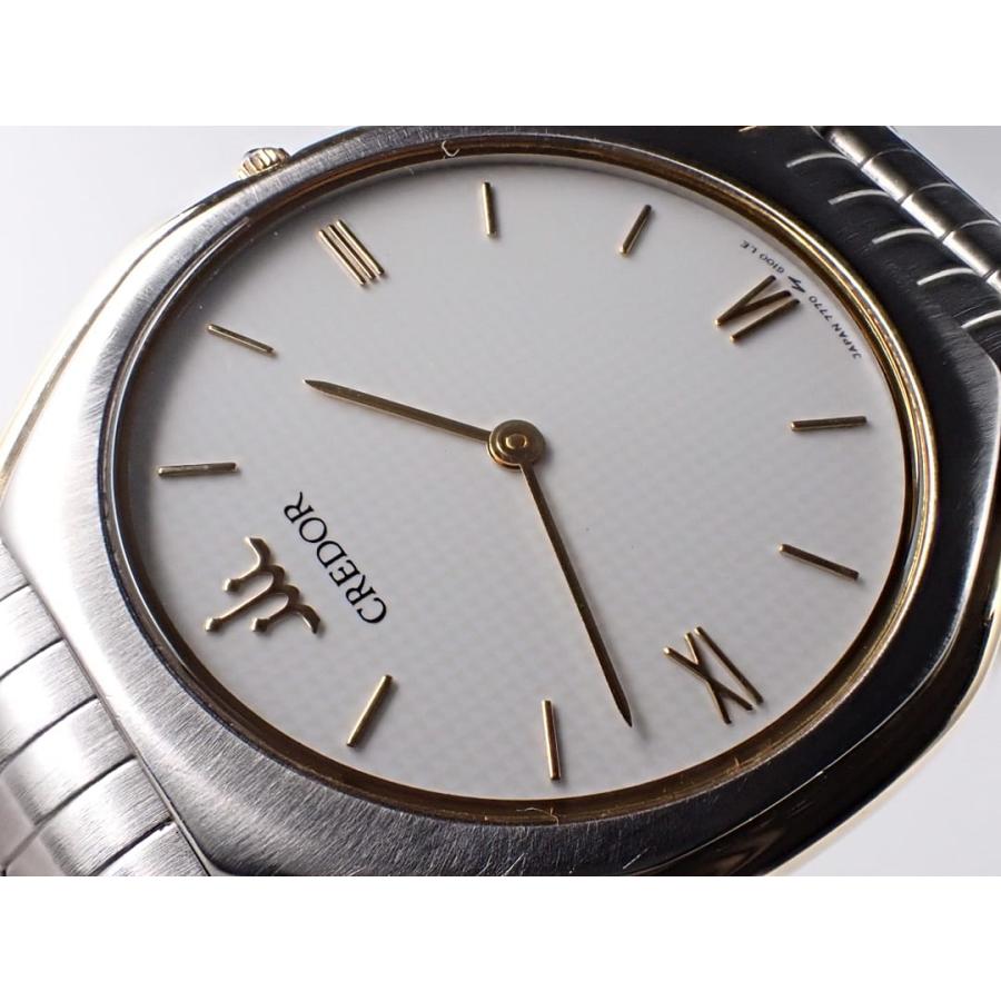 SEIKO CREDOR セイコー クレドール メンズクォーツ 7770-6090 SS+K18 ホワイトダイヤル 電池交換済 中古B 【送料無料】 B-2411【質屋出品】 SEIKO（セイコー） SEIKO CREDOR クレドール メンズクォーツ 7770-6090
