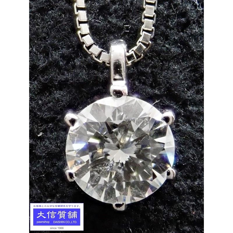 Pt850 プラチナ ダイヤ ペンダント ベネチア ネックレス 0.358ct Iカラー SI-2クラリティ VERY GOODカット 40cm 1.7g 中古A  C-7818