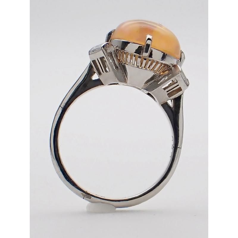 PM プラチナ ダイヤ メキシコオパールリング 2.85ct D0.20ct 11号 5.7g 