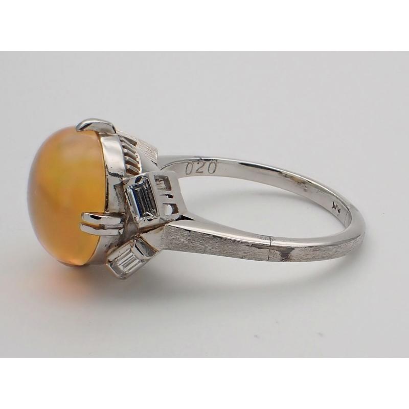 PM プラチナ ダイヤ メキシコオパールリング 2.85ct D0.20ct 11号 5.7g 